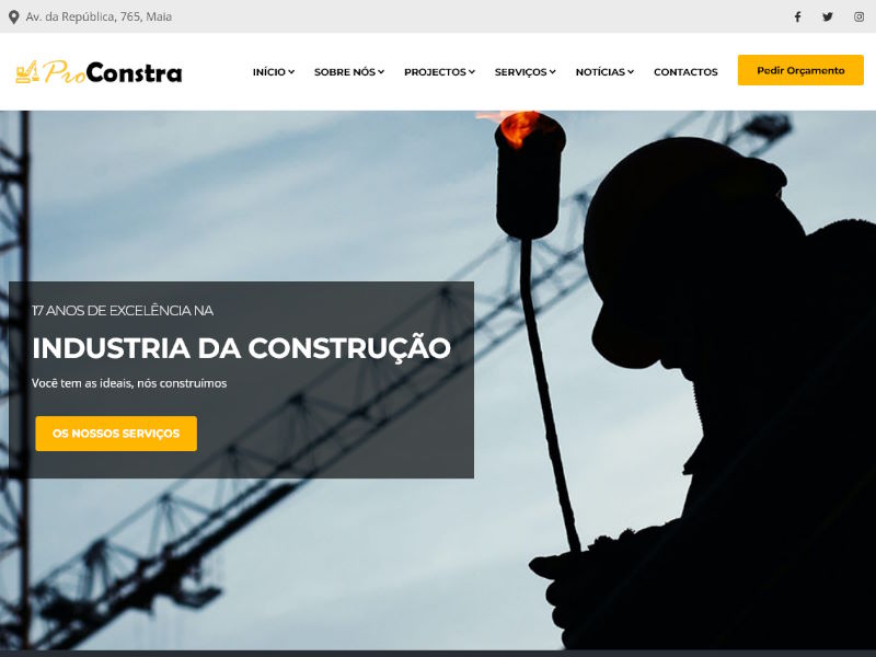 modelo de site Proconstra